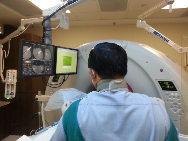 Dr HC Chang using CT-fluroscopic guidance